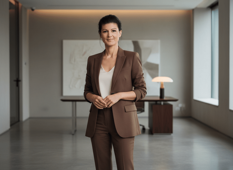 Premium Designer Anzug Braun